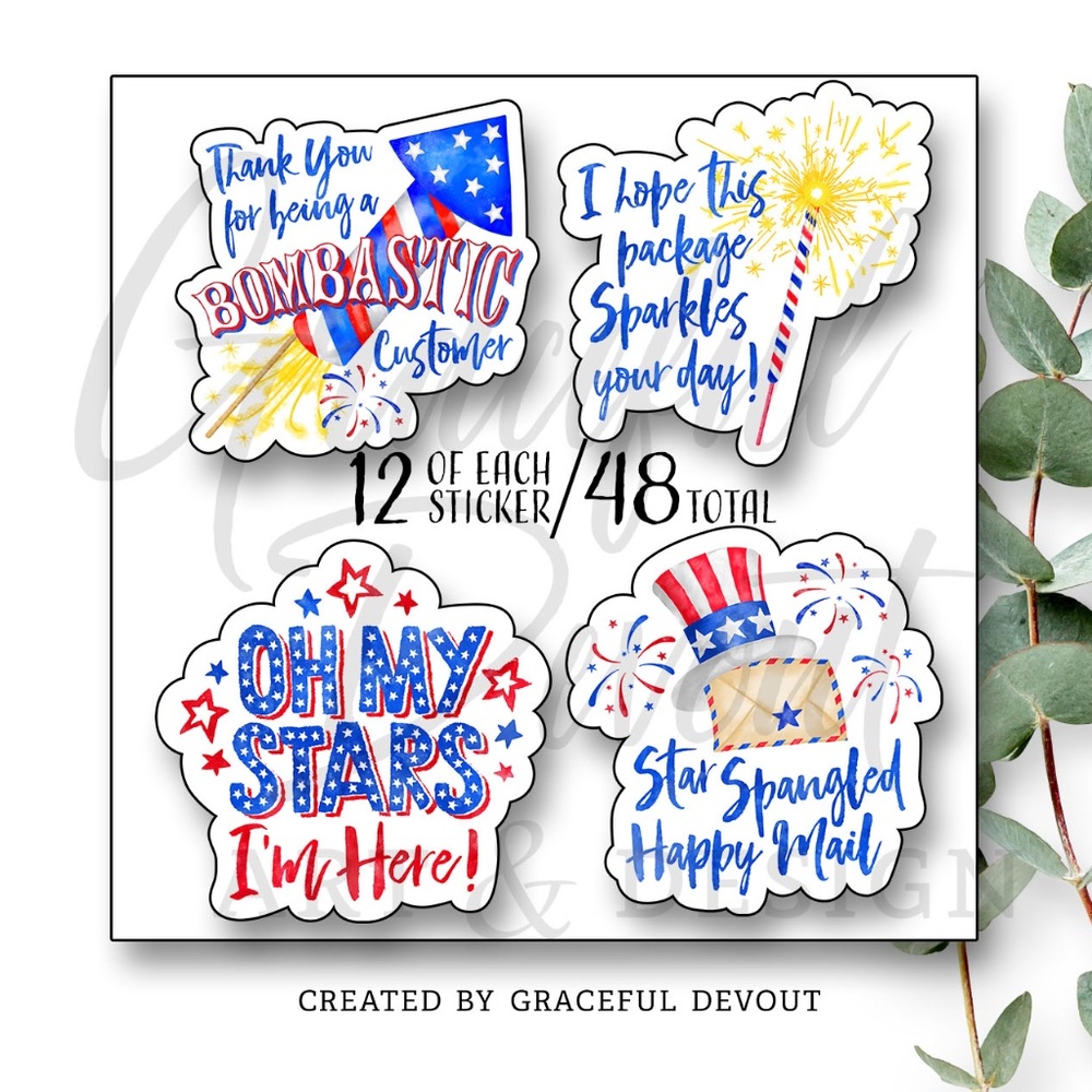 🇺🇸Fourth of July Bombastic Sticker Variety Pack [GD79-48]
